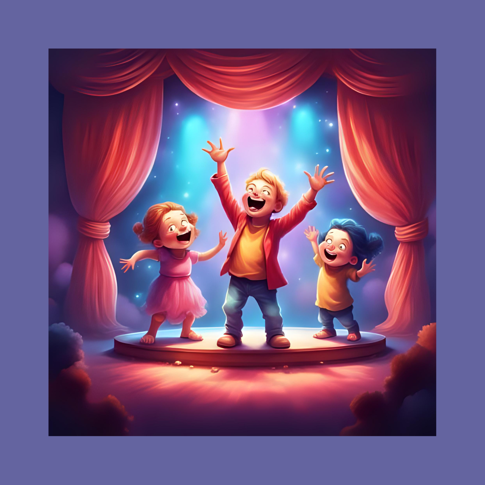 Immagine stile cartoon di una commedia teatrale