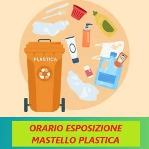Disegno del conferimento della plastica nel mastello